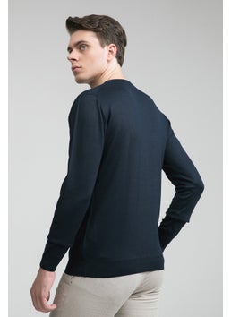 D'S DAMAT Regular Fit Navy Blue Plain Knit 5HF060632003D  - Image 2