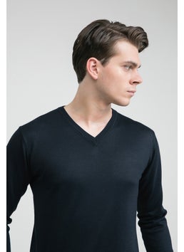 D'S DAMAT Regular Fit Navy Blue Plain Knit 5HF060632003D  - Image 1