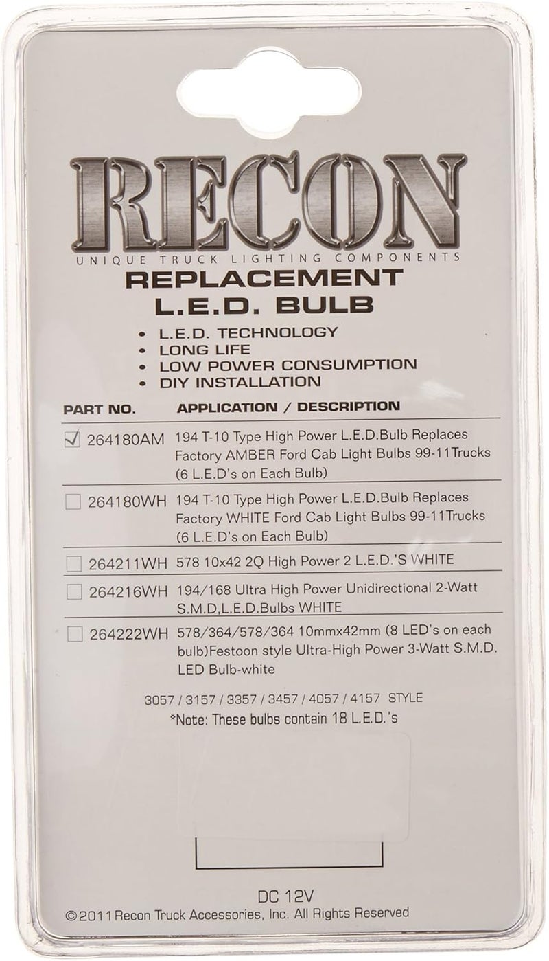 Recon 264180AM Amber LED Bulbs - Image 3
