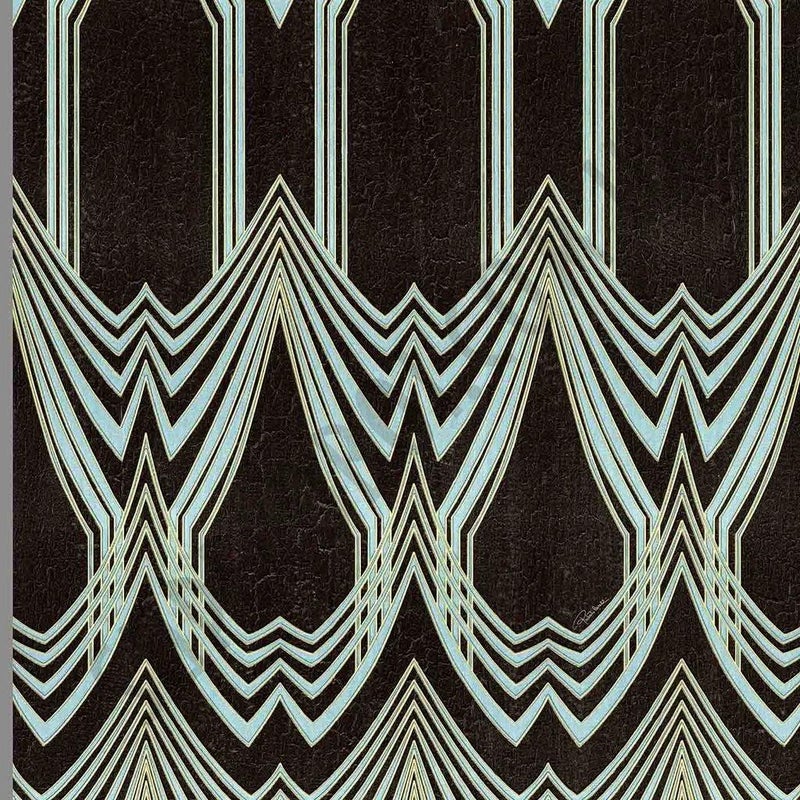 Roberto Cavalli 16001 Wallpaper, Dark Brown with Decorated Ice Blue, 7m² - Image 2