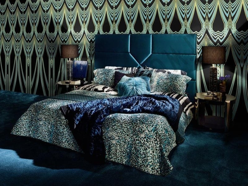 Roberto Cavalli 16001 Wallpaper, Dark Brown with Decorated Ice Blue, 7m² - Image 1