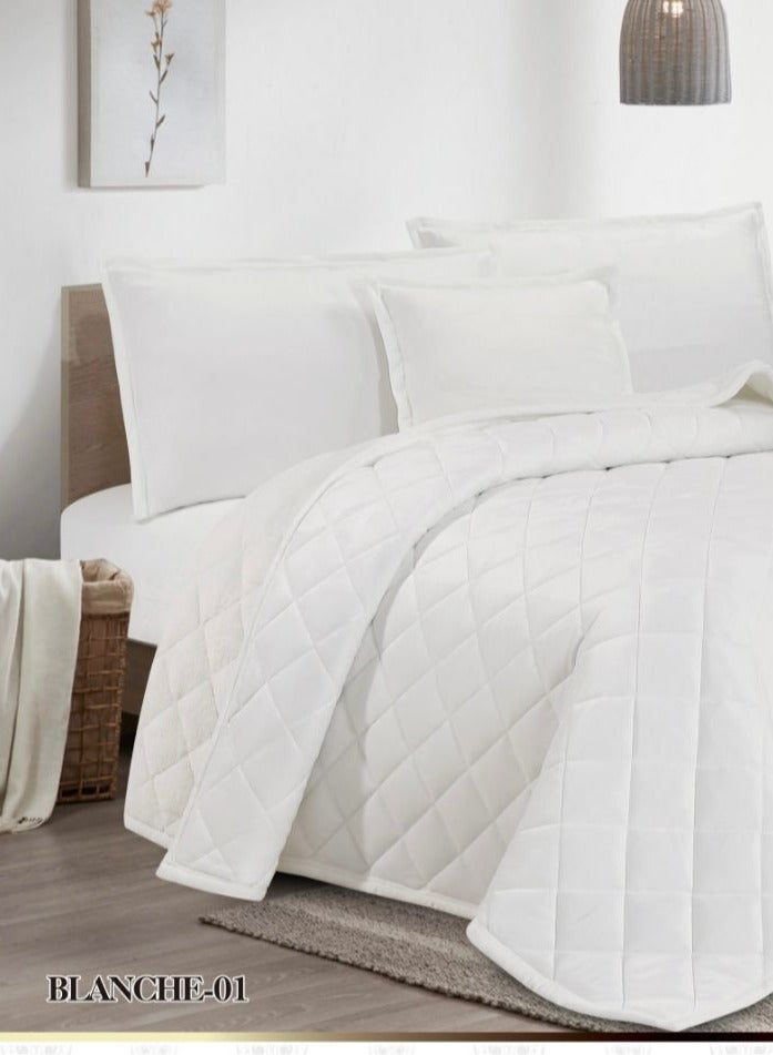 Hours 6 Piece Winter Royal Comforter One Velvet Side And One Side Fur King Size 220x240 cm - Image 3