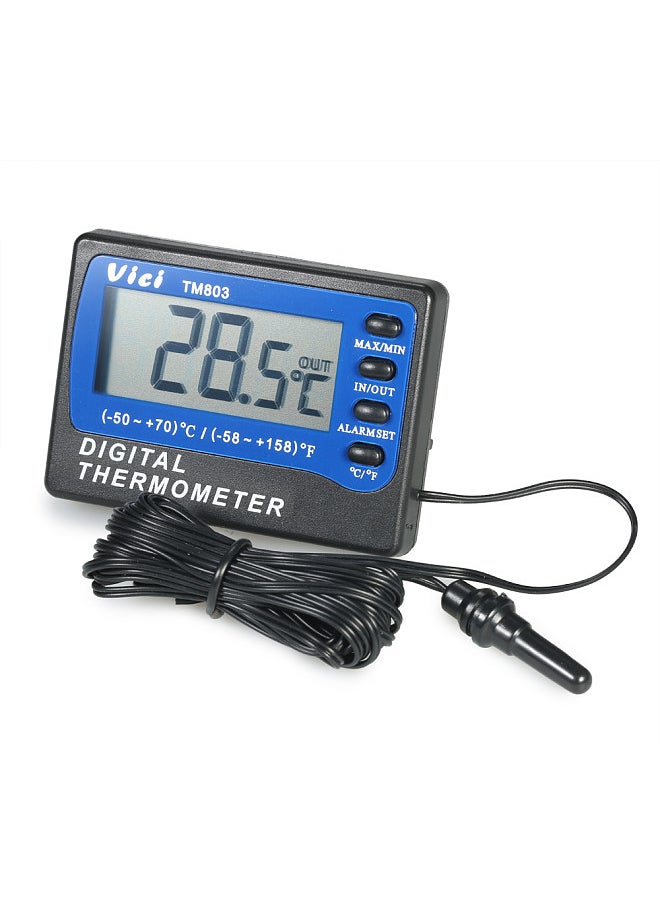 Vici - Mini LCD Digital Thermometer Temperature Meter Celsius Fahrenheit Degree In Out Fridge Freezer Thermometer with Probe Max Min Value Display - Image 1