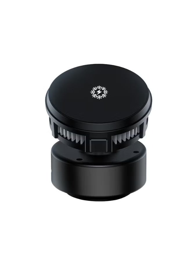 2-in-1 Wireless Car Charger & Phone Holder with Cooling Fan – Vacuum Suction Mount, 360° Rotation, Fast Charging, Compatible with Mobile Phones & Laptops - Image 1