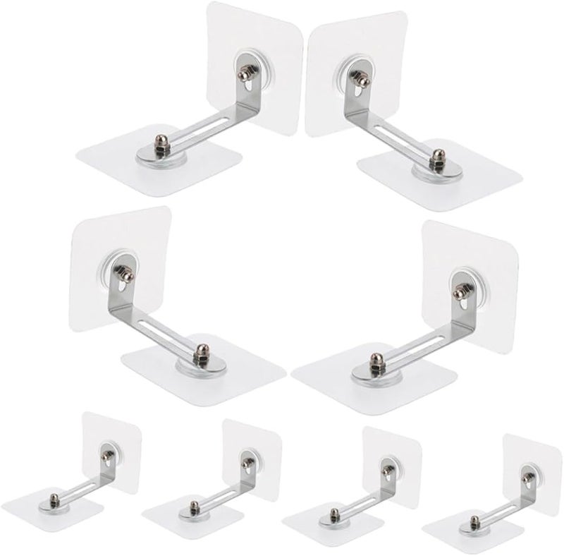 8 قطع من أربطة الأثاث اللاصقة الثقيلة بدون حفر لتثبيت الجدران لسلامة خزانة الملابس، مقاومة للأطفال في المنزل - Image 1