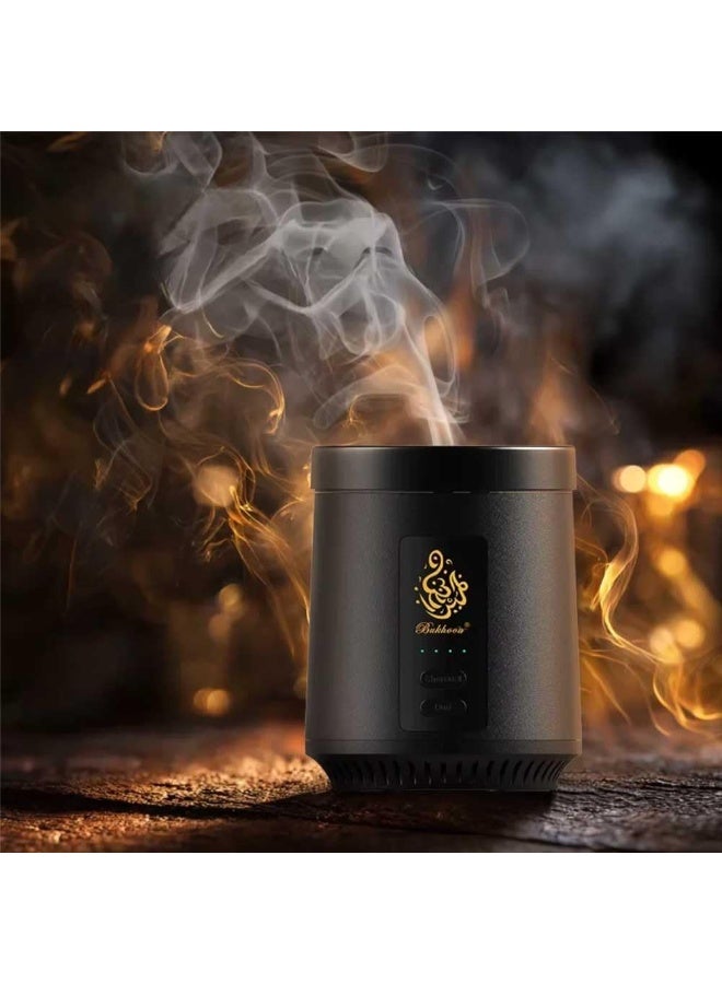 Bukhoon Portable Electric Oud & Bakhoor Incense Burner 2-in-1 Smart Arabic Mabkhara for Charcoal & Oud | Fast Heating, LED Indicator & USB Rechargeable – Premium Aromatherapy Diffuser for Home, Car, - Image 1