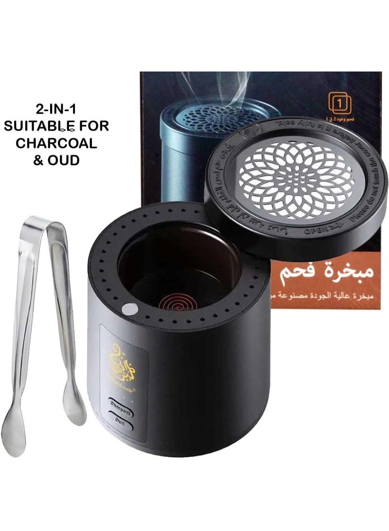 Bukhoon Portable Electric Oud & Bakhoor Incense Burner 2-in-1 Smart Arabic Mabkhara for Charcoal & Oud | Fast Heating, LED Indicator & USB Rechargeable – Premium Aromatherapy Diffuser for Home, Car, - Image 2