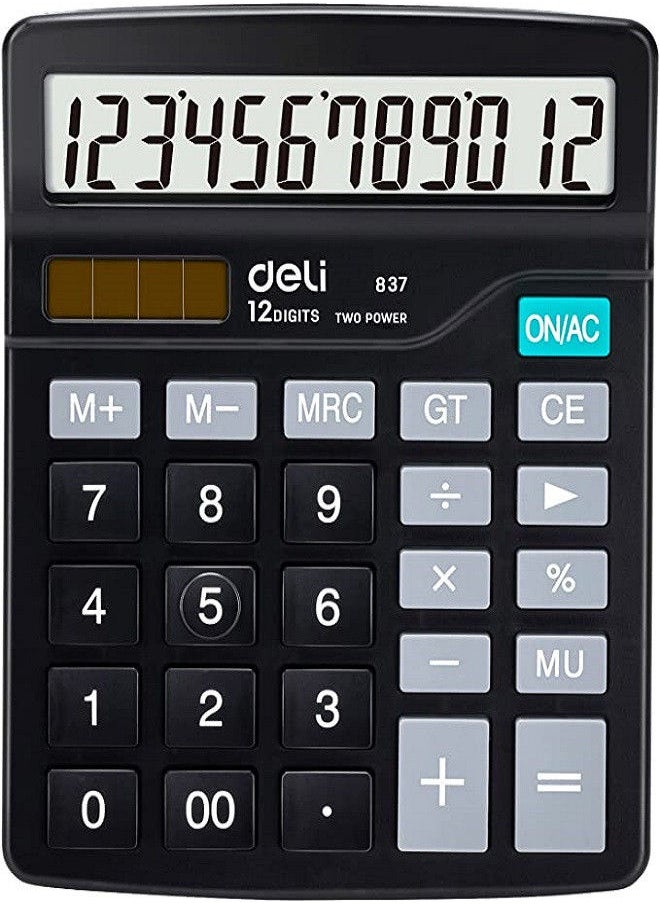Deli DUAL POWER PLASTIC CALCULATOR 12 DIGITS 