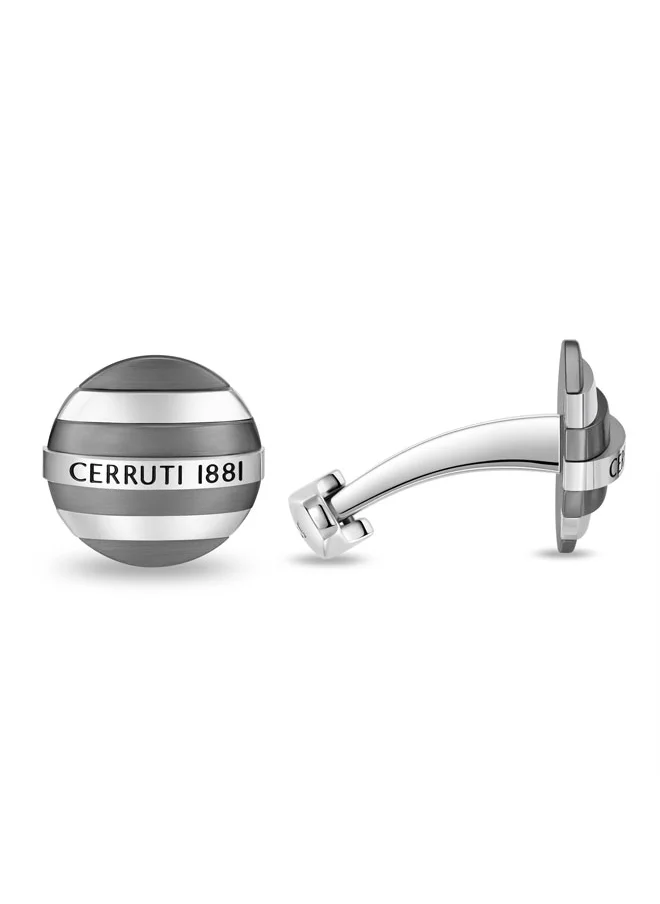 شيروتي 1881 Edoardo Two Tone Silver and Grey Cufflinks