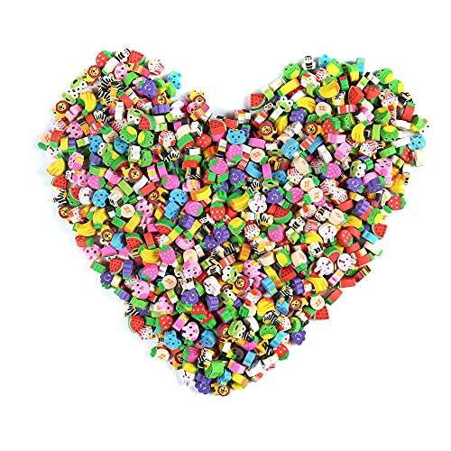 MGTECH 1000 Pieces Mini Animal Fruit Erasers for Kids Bulk Small Cute Pencil Erasers Assortment for Home School Work Rewards Party Favor and Gift Filling - Image 1
