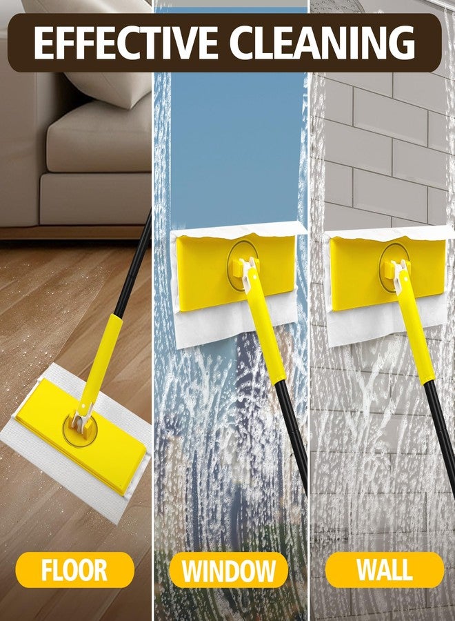 NEWE Sweeper Mop, 2-in-1 Starter Kit for Swiffer 10 Dry Sweeping Cloths and 10 Wet Mopping Pads, Disposable Duster for Cleaning Wood Hardwood Floors Wall Kitchen Bathroom College Dorm - Image 5