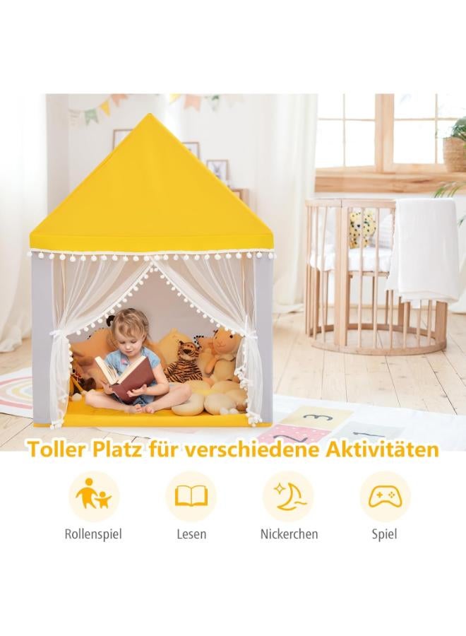 Children’s Play House Tent with Wooden Frame & Cotton Mat – 120×105×140 cm - Image 4