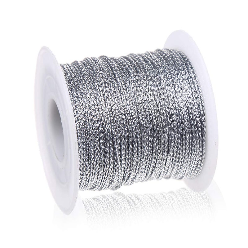 CCINEE 1mm Metallic Silver Cord String Non Stretch Thread for Jewelry Craft Making Hang Tags 100 Meters 109 Yards - Image 3