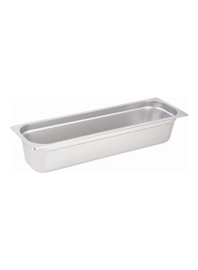 Winco Half Size (Long) 4" Deep Metal Food Pan/Steam Table Pan, Anti-Jam, 22 Gauge