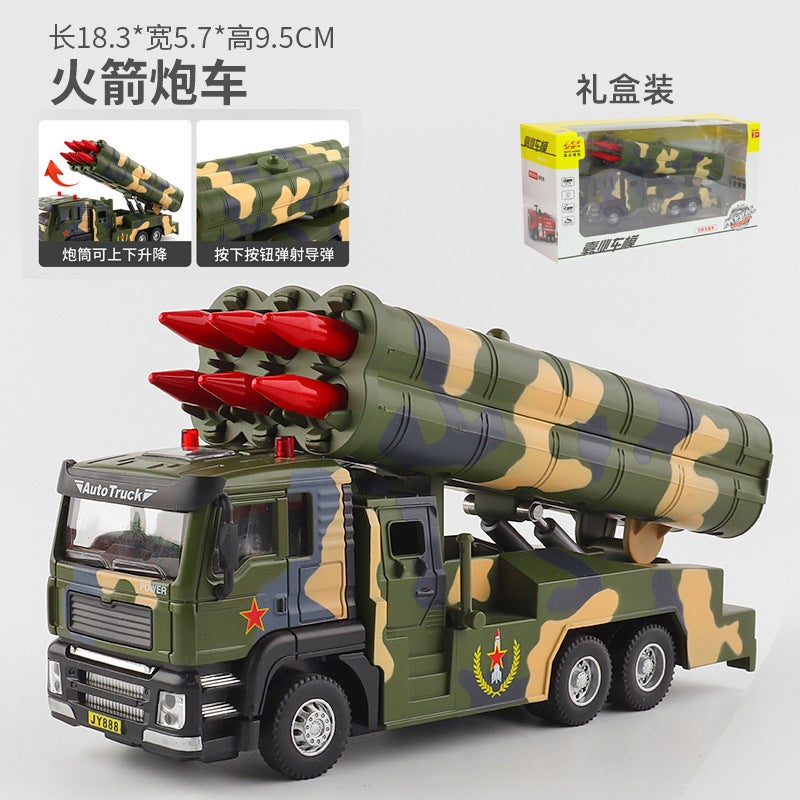 HUIXIANG Alloy Military Vehicle Model Collection - Pull-Back Sound & Light Toy for Boys, Veteran Souvenir - 1:50 Scale - Image 5