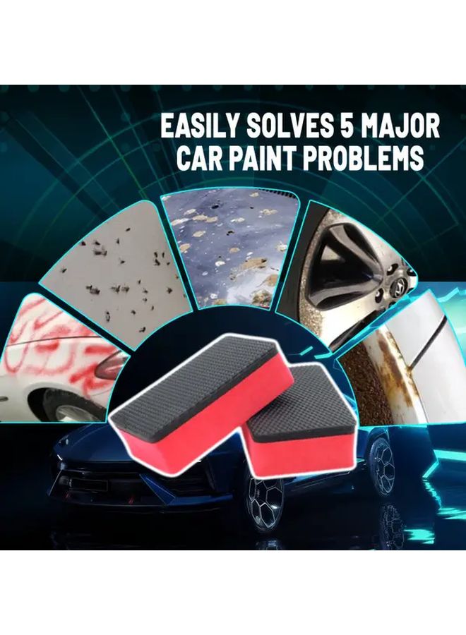 2 Pcs Nano Magic Clay Sponges 3 Layer Pro Grade Scratch Free Oxidation Remover For Car Detailing Automotive Multi Surface Cleaning Natural Sponge Cushion Foam Antislip EVA Car Sponges For Washing Auto Detailing - Image 4