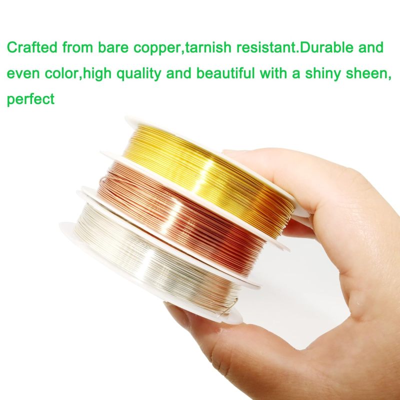 Jewelry Beading Wire: 24 Gauge Tarnish Resistant Copper Wire Roll - Crafting Supplies for Jewelry Making - Image 2