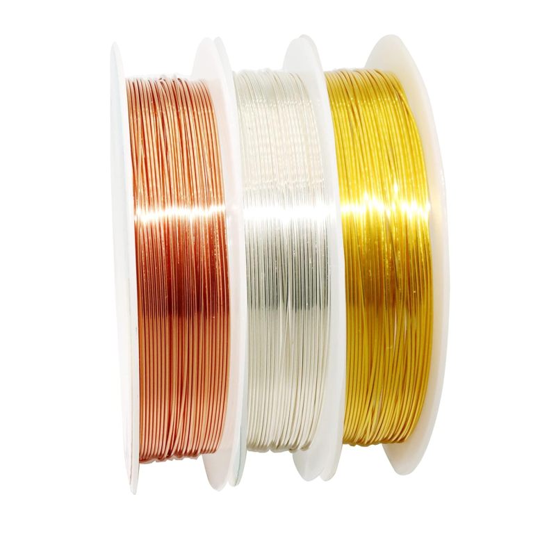 Jewelry Beading Wire: 24 Gauge Tarnish Resistant Copper Wire Roll - Crafting Supplies for Jewelry Making - Image 1