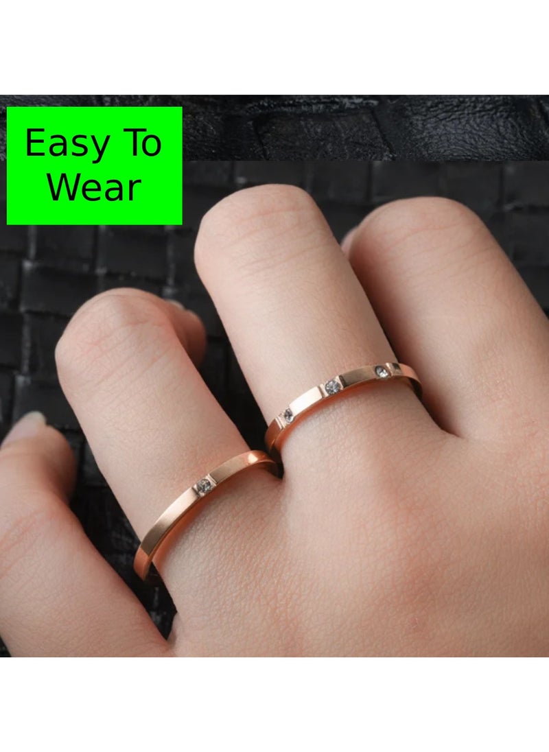 Soko Mesh Rose Gold Ring With Three Diamonds - Exquisite Women's Jewelry, Wedding Band, Luxury Fashion Accessory  - Image 2