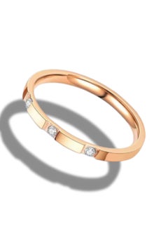 Rose Gold Ring With Three Diamonds - Exquisite Women's Jewelry, Wedding Band, Luxury Fashion Accessory - pzsku/Z05EAD6728866A5A101C0Z/45/_/1717158844/4b1042a3-15c9-4b9a-a4af-06d39848ab7c