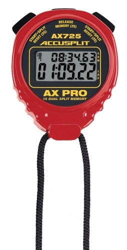 ACCUSPLIT AX725 PRO MEMORY (16) Dual Line Stopwatch (Red) - Image 1