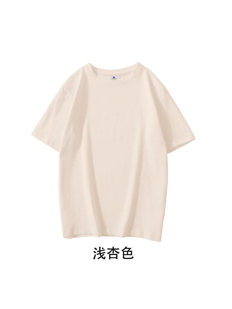 Combed Compact Siro-Spun Pure Cotton Short-Sleeved T-Shirt Solid Color Crew Neck Loose Version Men'S And Women'S Jacket To Figure Production - Image 5