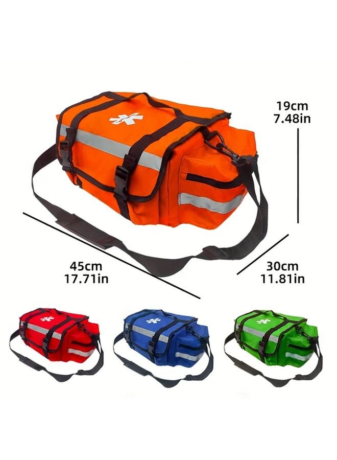 Orange Large Capacity Emergency First Aid Kit Durable Polyester Shoulder Bag for Camping Hiking Medical Emergencies - Image 3