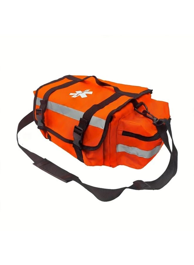 Orange Large Capacity Emergency First Aid Kit Durable Polyester Shoulder Bag for Camping Hiking Medical Emergencies - Image 1