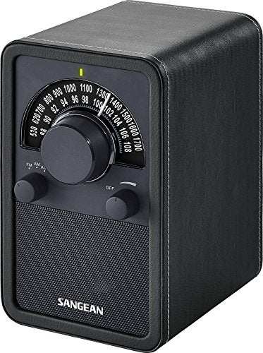 Sangean WR-15BK AM/FM Table Top Wooden Radio (Black) - Image 3