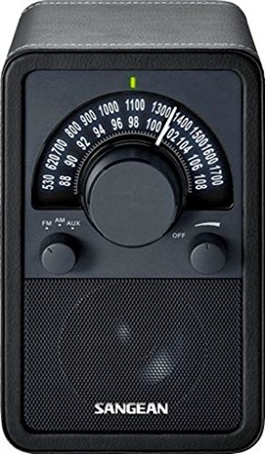 Sangean WR-15BK AM/FM Table Top Wooden Radio (Black) - Image 1