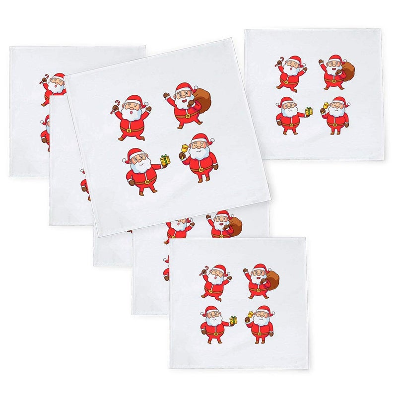 Khakee 6 Pcs Christmas Theme Tafta Silk Table Napkins 10x 10 for Xmas Decoration Christmas OrnamentsChristmas Gift npxmas222P - Image 1