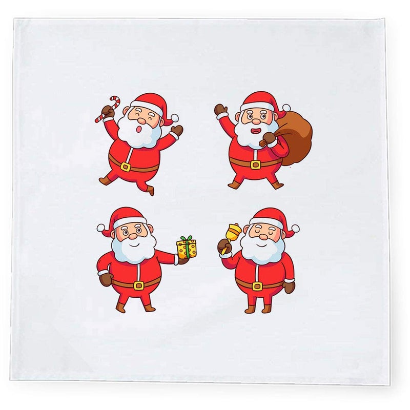 Khakee 6 Pcs Christmas Theme Tafta Silk Table Napkins 10x 10 for Xmas Decoration Christmas OrnamentsChristmas Gift npxmas222P - Image 2