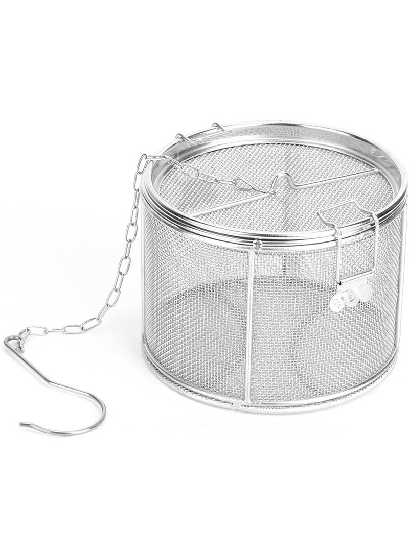 Spice Seasoning Strainer, Large Capacity Stainless Steel Extra Fine Mesh Tea Ball Tea Infuser Strainer with Extended Chain Hook for Brew Loose Leaf Tea and Spices & Seasonings, 5.52 x 3.94 inch - Image 1