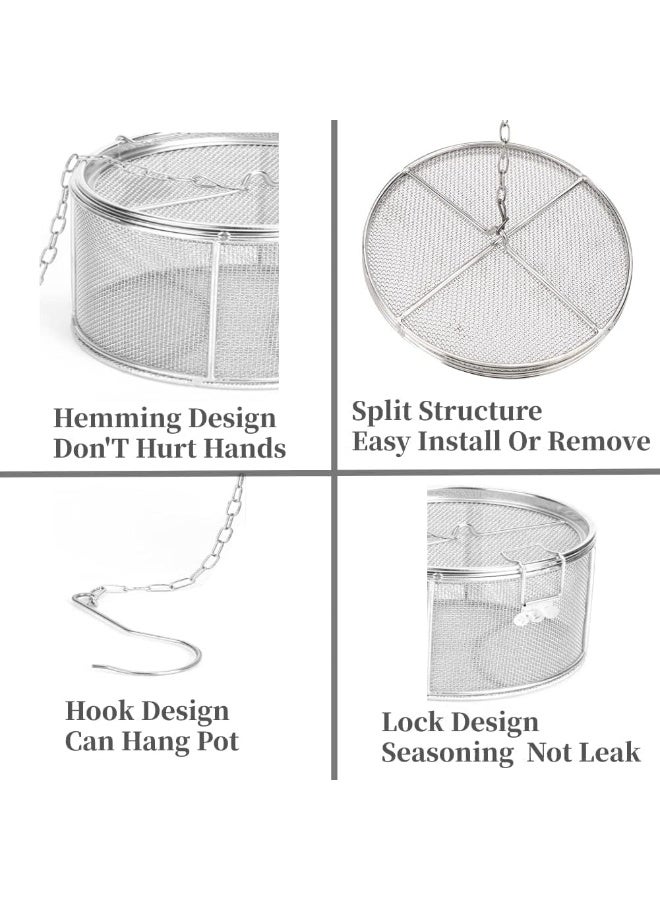 Spice Seasoning Strainer, Large Capacity Stainless Steel Extra Fine Mesh Tea Ball Tea Infuser Strainer with Extended Chain Hook for Brew Loose Leaf Tea and Spices & Seasonings, 5.52 x 3.94 inch - Image 4