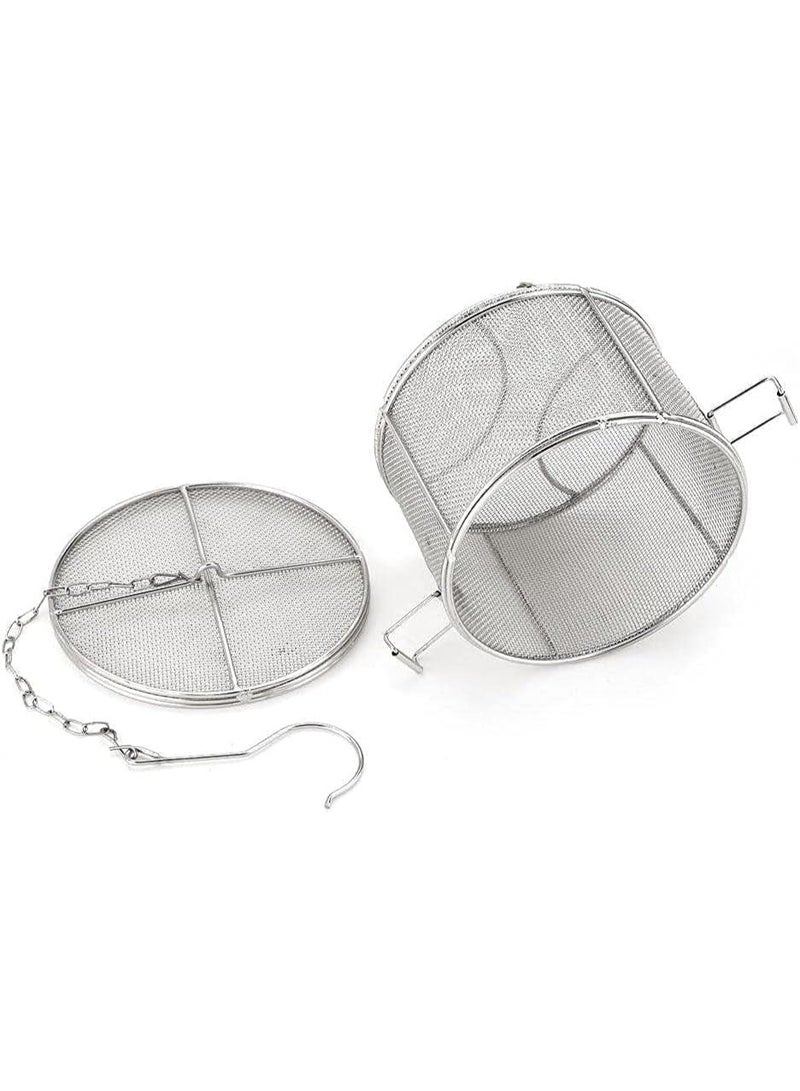 Spice Seasoning Strainer, Large Capacity Stainless Steel Extra Fine Mesh Tea Ball Tea Infuser Strainer with Extended Chain Hook for Brew Loose Leaf Tea and Spices & Seasonings, 5.52 x 3.94 inch - Image 2