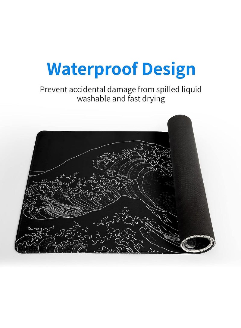 Rock Pow Large Gaming Mouse Pad with Stitched Edges Extended Mousepad Superior Cloth Surface Non-Slip Rubber Base Water Resist 800 * 300 * 3mm - Image 5