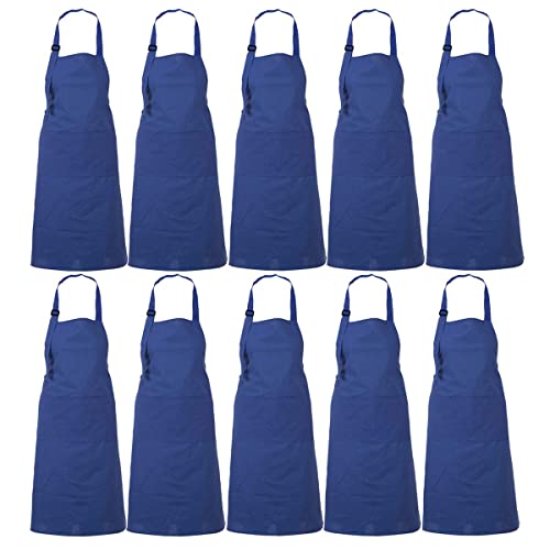KBNBJ Apron for restaurantsn| Apron for Housewife | Chef Apron for Kitchen | Water Resistance Apron |Unisex Apron with Adjustable Strap and Two Pockets (Pack of 10) - Image 1