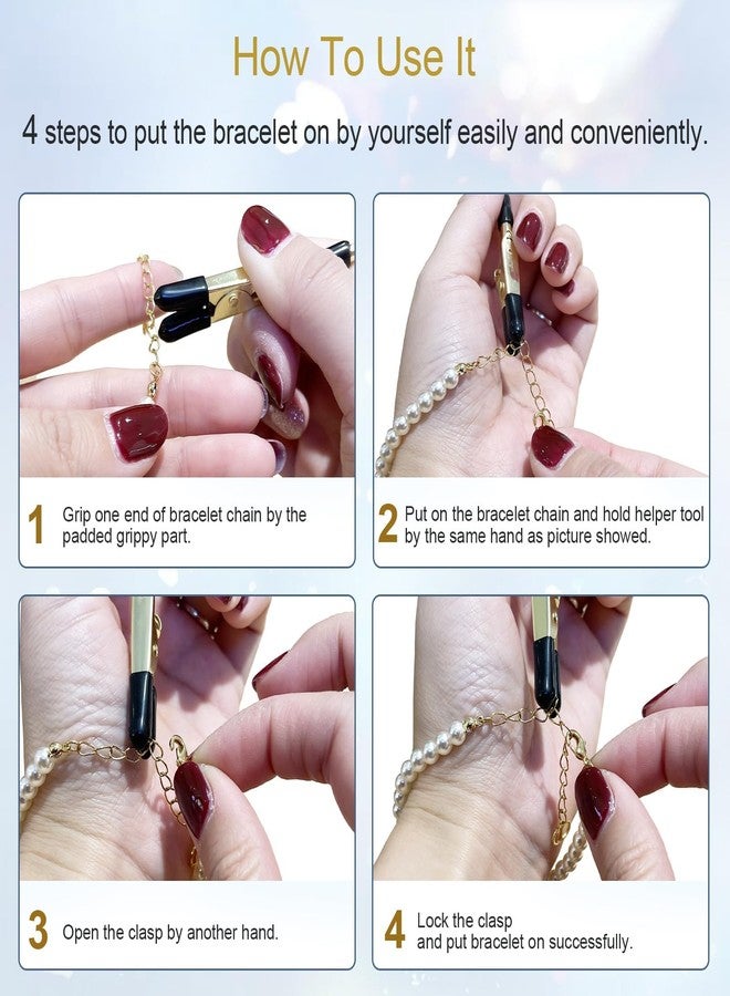 Pmeixcy 3Pcs Bracelet Helper Tool - Quick Release Fastening Helpers Tool Hooks for Jewelry, Watch, Chain Bracelet Wearing - Easy to Put on Yourself - with Non-Slip Rubber Tips - Image 3