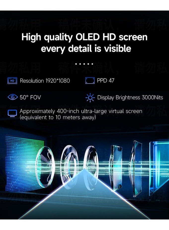نظارات AR بوضوح IMAX بحجم 400 بوصة | دعم توصيل DP للهاتف | تجربة شاشة عملاقة للألعاب والمكتب - Image 5