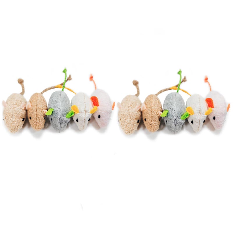 Shudyear cat Toys 10pcs Mouse Toys, Interactive Catnip Animal Toys for Indoor Kittens to Eliminate Boredom for Bored Indoor Cats (10pc) - Image 1