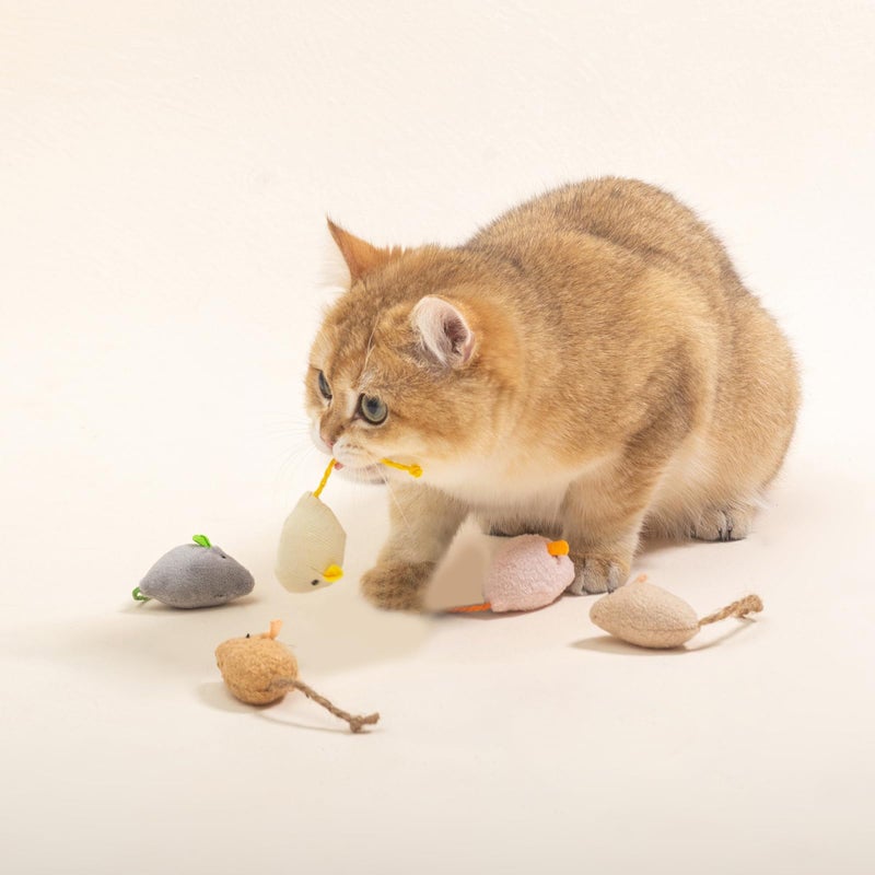 Shudyear cat Toys 10pcs Mouse Toys, Interactive Catnip Animal Toys for Indoor Kittens to Eliminate Boredom for Bored Indoor Cats (10pc) - Image 4