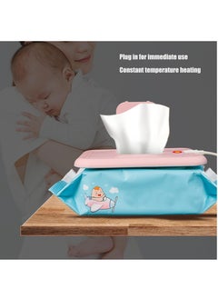 Excefore Wipes Warmer Baby Wipe Heater For Babies USB Powered Wipe Warmer Baby Shower Gifts Portable Wipes Warmer For Car Use Pink  - Image 2