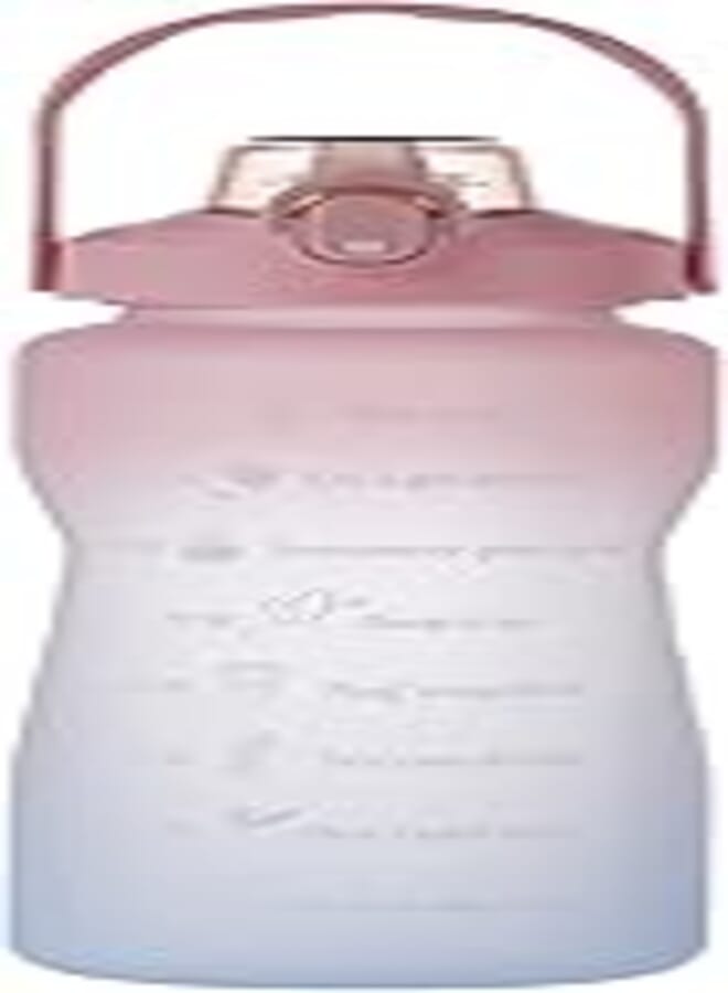 Generic Large Capacity 68oz Water Bottle with Time and Capacity Marker & Straw, for Everyday Life Like Work,School,Fitness, Gym and Outdoor Sports(2000ml) (Pink Blue) 