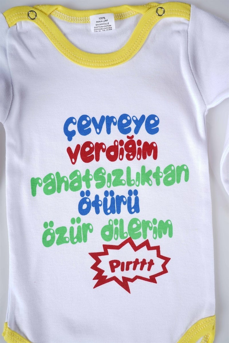 Miniko Kids New Season Environmentally Friendly Written Baby Child Long Sleeve Cotton Bodysuit - Image 2