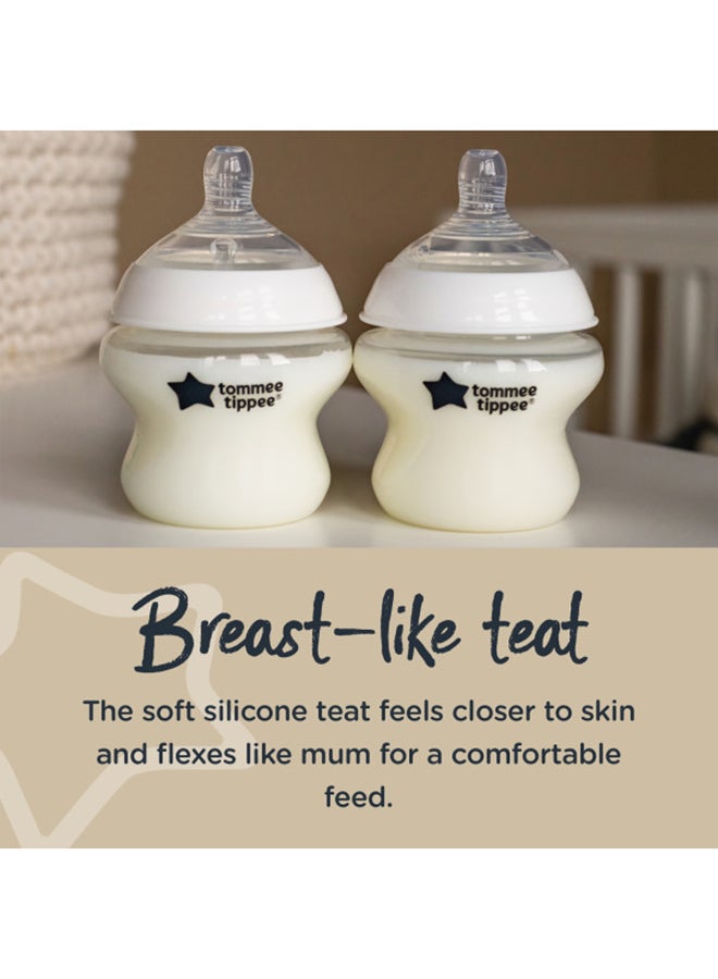 tommee tippee Pack Of 6 Closer To Nature Baby Bottles Slow-Flow Breast-Like Teat With Anti-Colic Valve 0 Months+ 260 ml Multicolor - Image 5