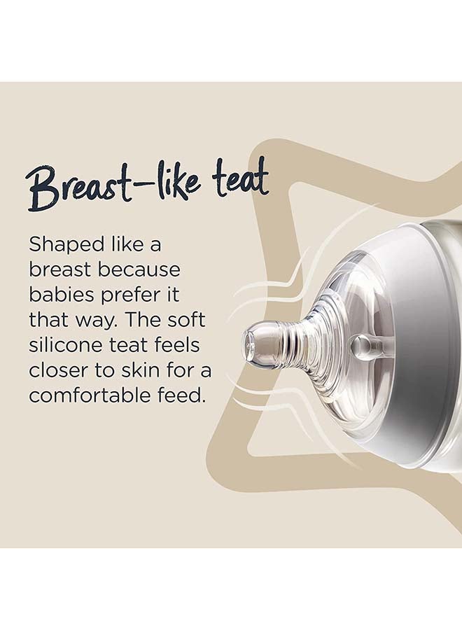 tommee tippee Pack Of 6 Closer To Nature Baby Bottles Slow-Flow Breast-Like Teat With Anti-Colic Valve 0 Months+ 260 ml Multicolor - Image 4