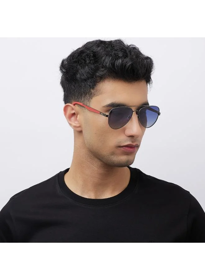 Lee Cooper Polarized Sunglasses Gradient Blue Frame Gun Mirror Lens 47mm  - LC1220C02