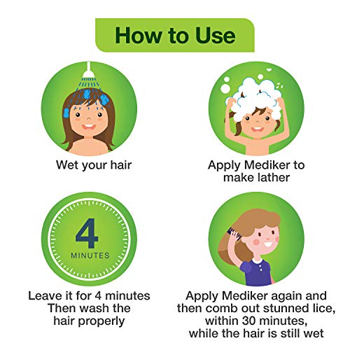 Mediker Anti Lice Treatment Shampoo with Neem & Coconut for Lice & Eggs | Relieves Itching From Lice Bite & Prevents Re-infestation | Painless Lice Removal | Safe For Children | 50 ml - Image 5