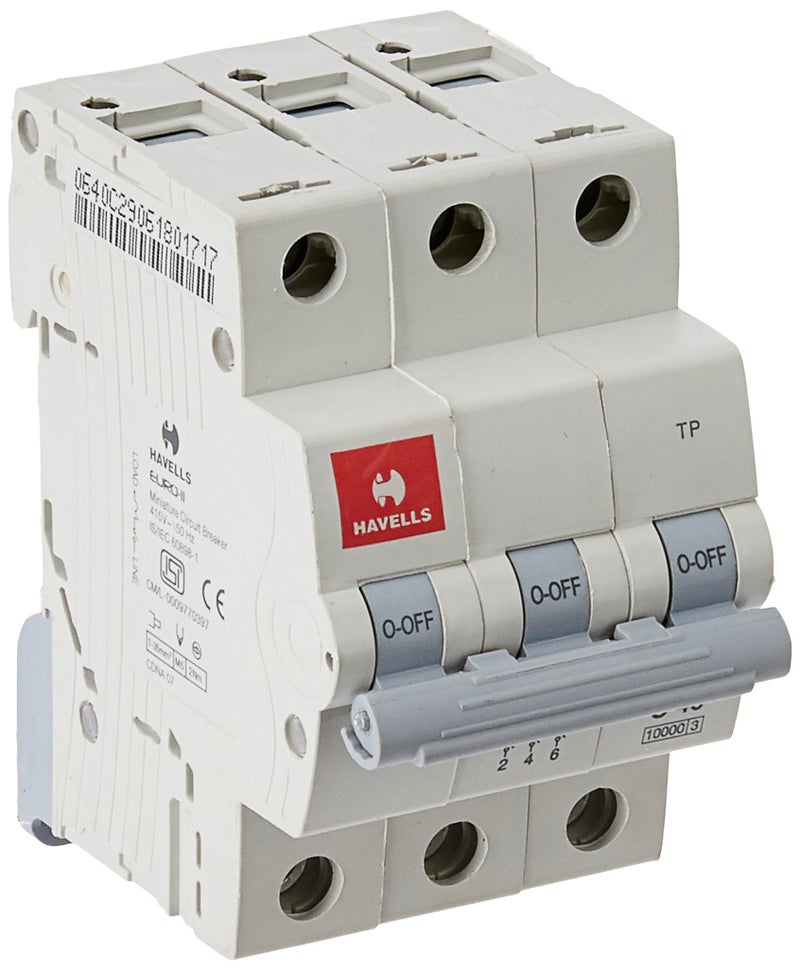 Havells DHMGCTPF040 PVC Plastic 40A MCB TP C Curve (White) - Image 2