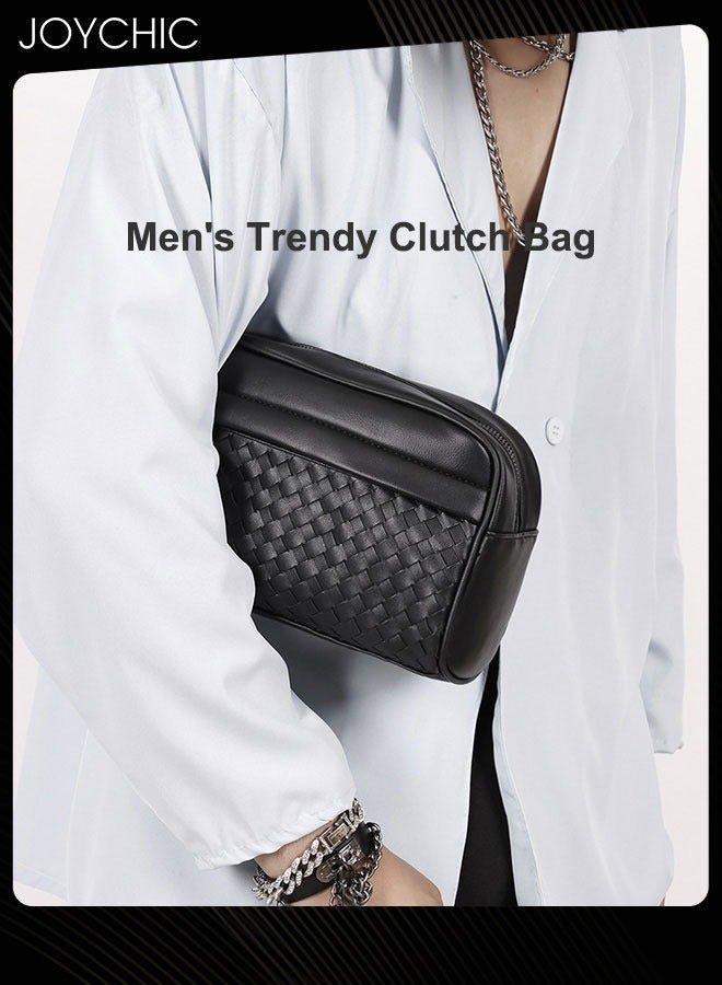 Joychic حقيبة تواليت كبيرة السعة للرجال من PU مقاومة للماء ومقاومة للاهتراء، حقيبة عمل عصرية، سفر، محمولة، سوداء - Image 3